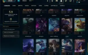 Platina 4 com 55 Champs e 9 Skins + 3 Fragmentos
