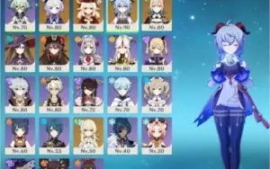 Genshin Impact AR 55 - Ganyu, Klee, Hu Tao, Jean e Mona 5*