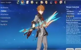 CONTA AR 51 COM XIAO + CHILDE + DILUC + VENTI + ARCOS 5*