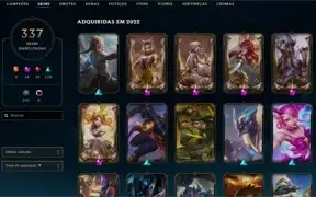 Conta LOL 2016 Gold 1 - Todos campeões, 337 skins