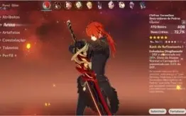 🔴 CONTA GENSHIN NA AR 37, ⭐DILUC C1, HUTAO E ARMA 5⭐