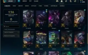 Conta diamante 4 com 9 skins e 50 champs