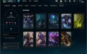 Conta diamante 4 com 9 skins e 50 champs
