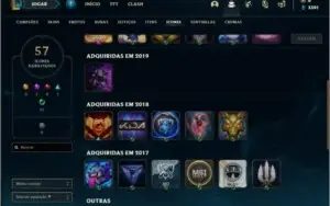 Conta diamante 4 com 9 skins e 50 champs