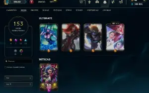 CONTA LOL - LVL 472 - 175 Champions - 153Skins - FULL ACESSO