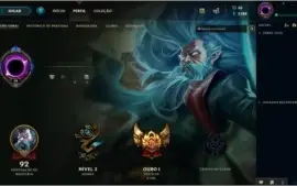 Conta League of Legends Gold 1 com skins.