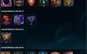 Conta League of Legends Gold 1 com skins.