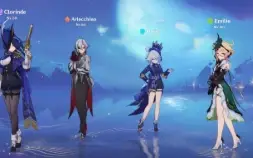conta genshin clorinde, arlecchino, furina,emily,mona,kekqin