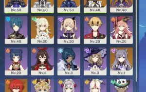 conta genshin clorinde, arlecchino, furina,emily,mona,kekqin