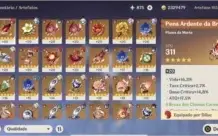 CONTA AR 55 - XIAO, AYAKA, DILUC, MONA, QIQI + 2 ARMAS 5*