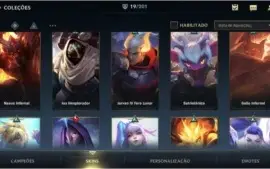 Conta Wild Rift 19 skins