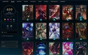 Conta League of legends 409 skins, Todos os Campeões!! 375$