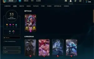 Conta ouro 4 com 77 Champs e 33 Skins
