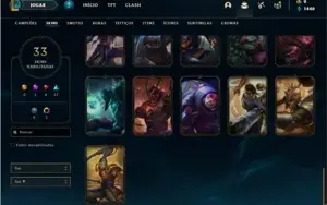 Conta ouro 4 com 77 Champs e 33 Skins