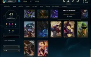 Conta prata 2 com 26 skins e 91 champs