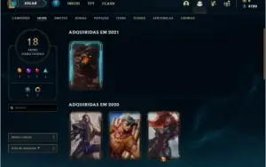 Conta DIAMANTE 4 BARATA com 18 skins e 41 champs