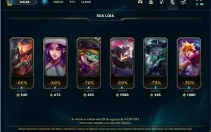 Conta Prata 1 com 25 Champs e 6 Skins + 2 Fragmentos