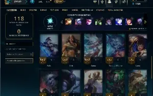 Unranked com 30 Champs e 10 Skins