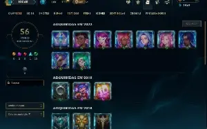Unranked com 30 Champs e 10 Skins