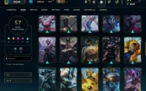 Mestre com 75 Champs e 57 Skins ( 109 PDL )