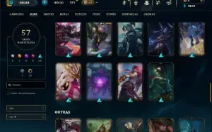 Mestre com 75 Champs e 57 Skins ( 109 PDL )