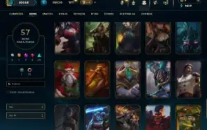 Mestre com 75 Champs e 57 Skins ( 109 PDL )