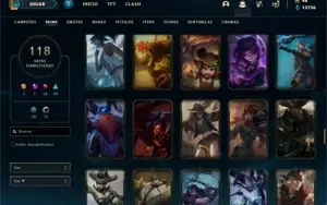Conta Unranked com 135 Champs e 118 Skins + 17 Maestrias 7