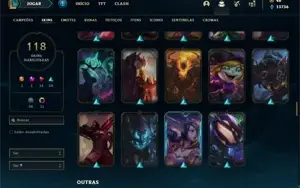 Conta Unranked com 135 Champs e 118 Skins + 17 Maestrias 7