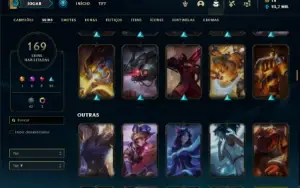 Conta Unranked com 155 Champs e 169 Skins ( MAIN ADC / JG )