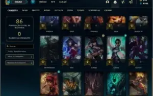 Conta platina 4 com 25 champs e 13 skins