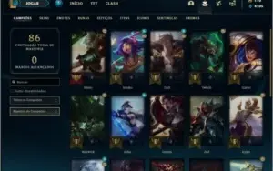 Conta platina 4 com 25 champs e 13 skins