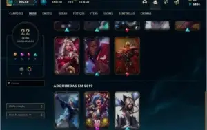 Conta DIAMANTE 1 com 22 skins e 62 champs