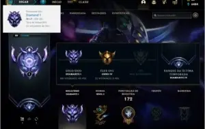 Conta DIAMANTE 1 com 22 skins e 62 champs