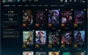 Conta DIAMANTE 1 com 22 skins e 62 champs