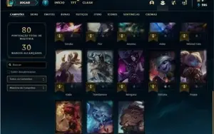 Conta prata 1 com 28 Champs e 8 Skins + 1 Fragmento