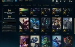 Conta prata 1 com 28 Champs e 8 Skins + 1 Fragmento
