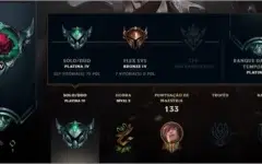 Conta LOL Platina 3 lvl 67
