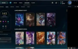 CONTA LEAGUE OF LEGENDS, PLATINA II, 163 SKINS, TODOS CHAMPS