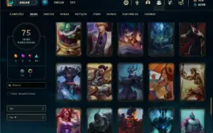 Conta Unrnaked com 95 Champs e 75 Skins + 2 RARAS