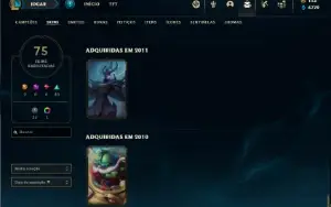 Conta Unrnaked com 95 Champs e 75 Skins + 2 RARAS