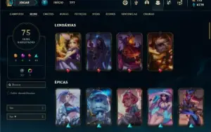 Conta Unrnaked com 95 Champs e 75 Skins + 2 RARAS