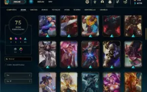 Conta Unrnaked com 95 Champs e 75 Skins + 2 RARAS