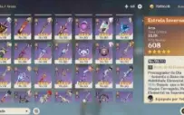 Conta genshin impact RANK 60 / 26 personagens T5 + 14 armas