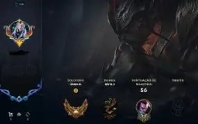 LoL conta 39 skins , 13 frag skin,ouro 3, lvl 100, 63 champ