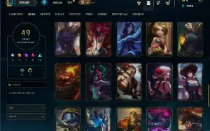 Prata 4 com 80 Champs e 49 Skins ( ADC / MID / TOP )