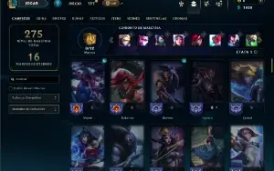 Prata 4 com 80 Champs e 49 Skins ( ADC / MID / TOP )