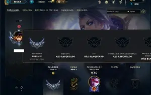Prata 4 com 80 Champs e 49 Skins ( ADC / MID / TOP )