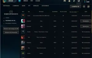 Conta Platina 4 com 27 Champs e 6 Skins + 5 Fragmentos