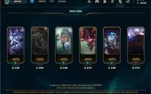 Conta prata 4 com TODOS os champs e 275 Skins + 9 Vitoriosas