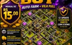 Clash Of Clans Bot: Auto Farm + Vila Full mensal de R$15,00